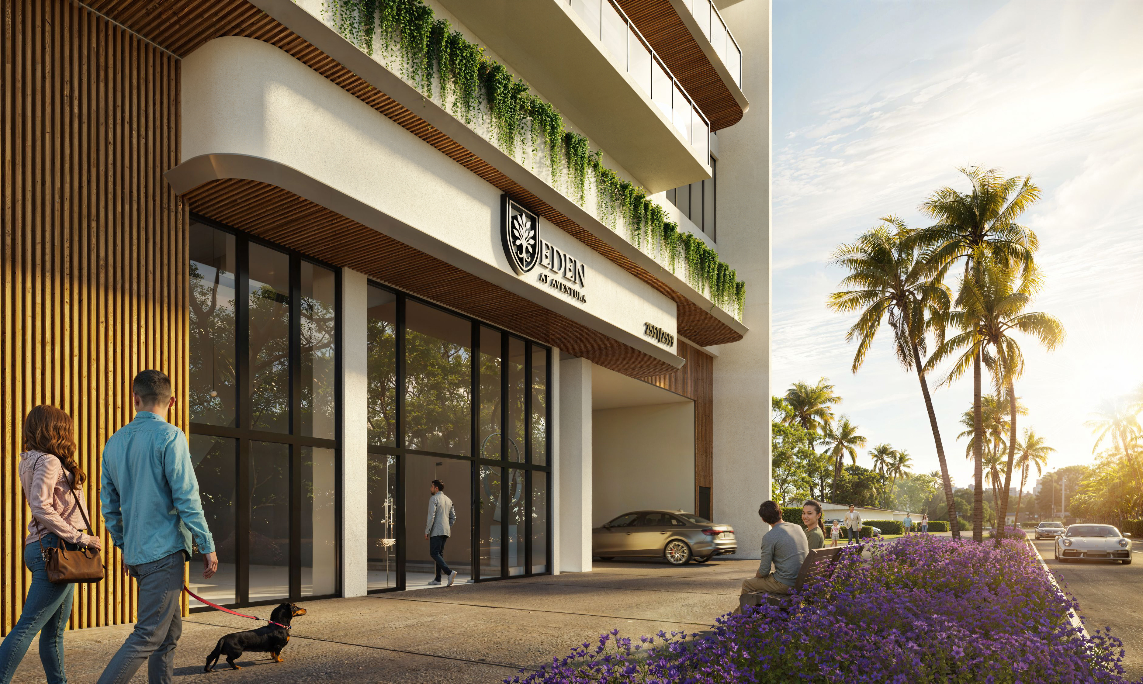 Eden Residences street-level entrance and arrival