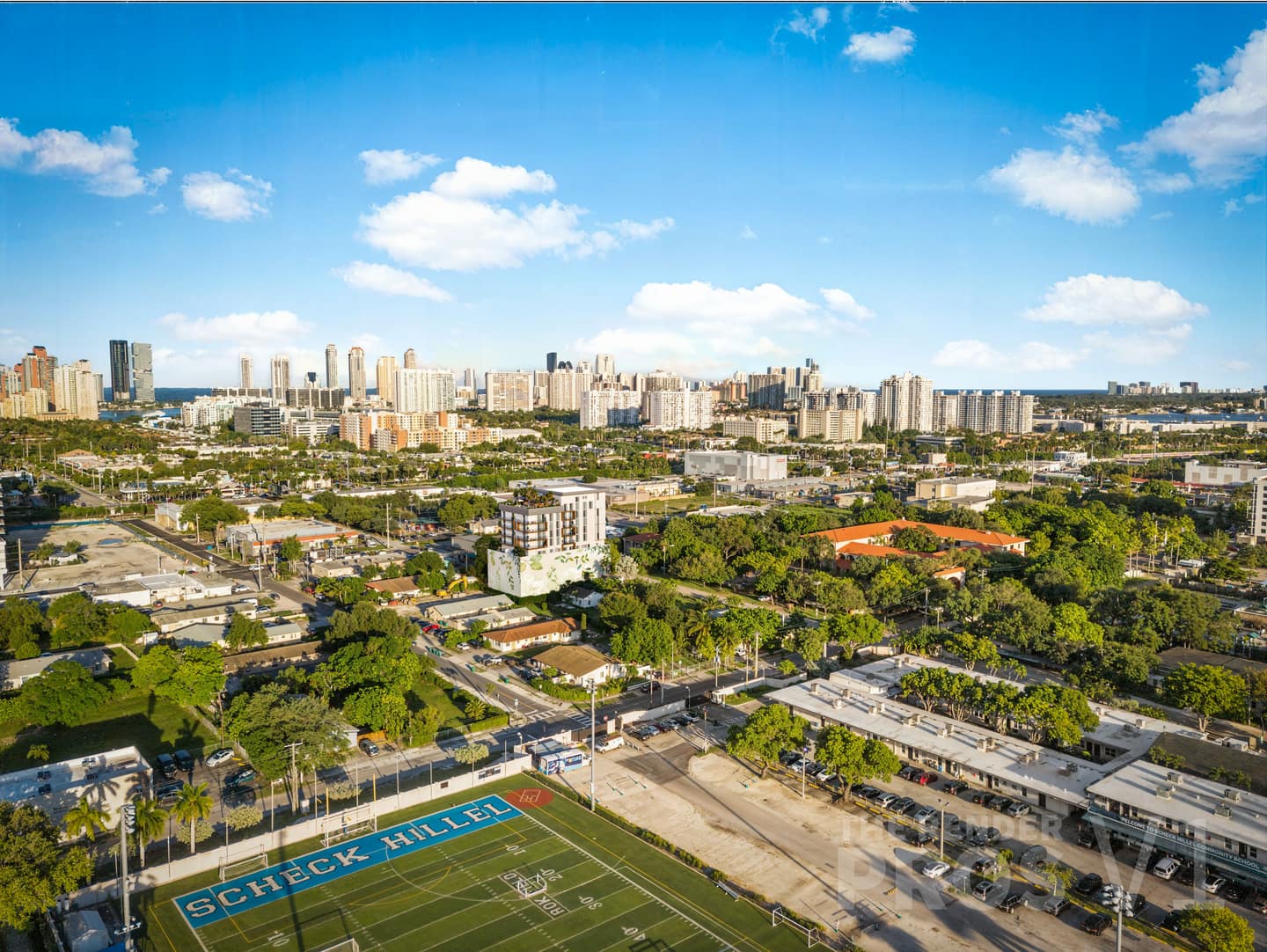Aerial view of the Eden Residences neighborhood in Aventura